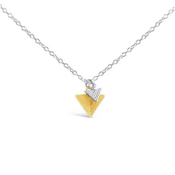 Triangle Sterling Silver & Gold-Plated Double Necklace